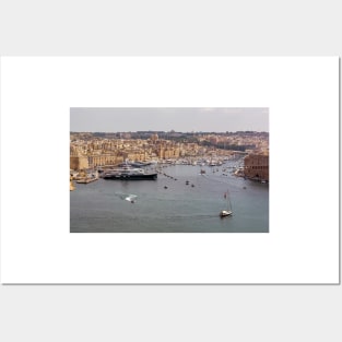 View to the medieval city of Birgu (Vittoriosa), Malta Posters and Art